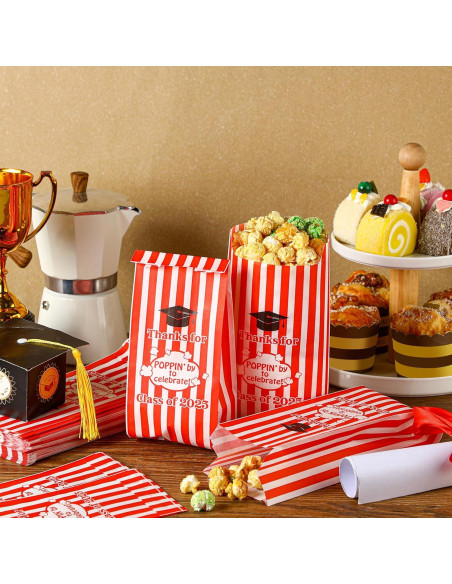 120 Bolsas de Palomitas de Maíz Gilprop para Graduación 21x9x6cm