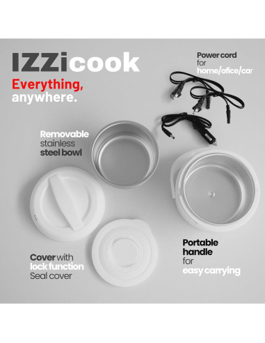 Caja de Almuerzo Eléctrica IZZicook 1.2L - Calentador Portátil 80W
