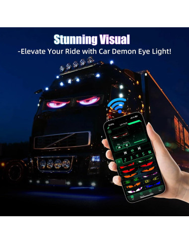 Luz Ojos Demonio LED MH 2PCS 34.8x10.2cm Programable