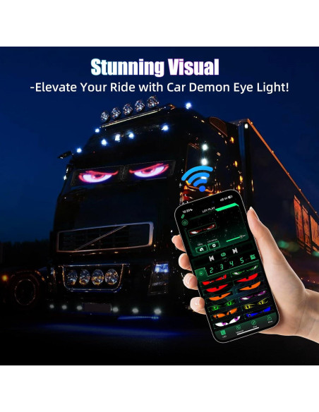 Luz Ojos Demonio LED MH 2PCS 34.8x10.2cm Programable