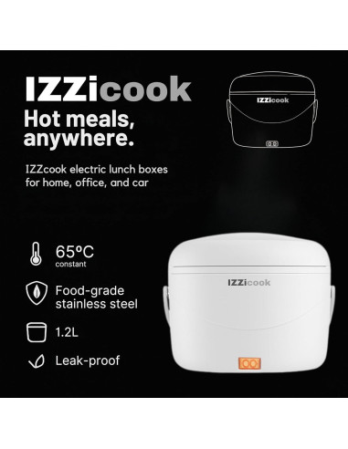 Caja de Almuerzo Eléctrica IZZicook 1.2L - Calentador Portátil 80W