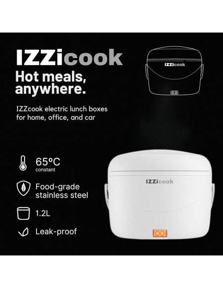 Caja de Almuerzo Eléctrica IZZicook 1.2L - Calentador Portátil 80W