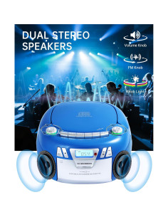 Reproductor de CD Boombox SFOOEOJ con Bluetooth y Casete 2