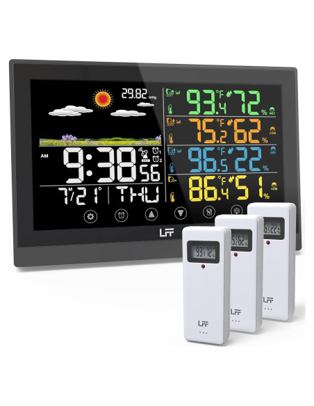 Estación Meteorológica LFF Inalámbrica 12 en 1 con 3 Sensores