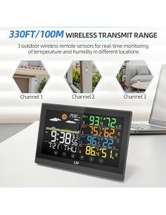 Estación Meteorológica LFF Inalámbrica 12 en 1 con 3 Sensores 2
