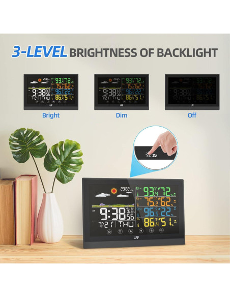 Estación Meteorológica LFF Inalámbrica 12 en 1 con 3 Sensores