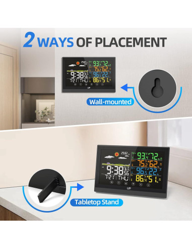 Estación Meteorológica LFF Inalámbrica 12 en 1 con 3 Sensores