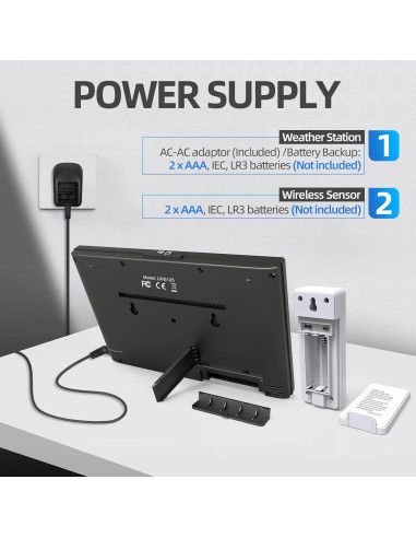 Estación Meteorológica LFF Inalámbrica 12 en 1 con 3 Sensores
