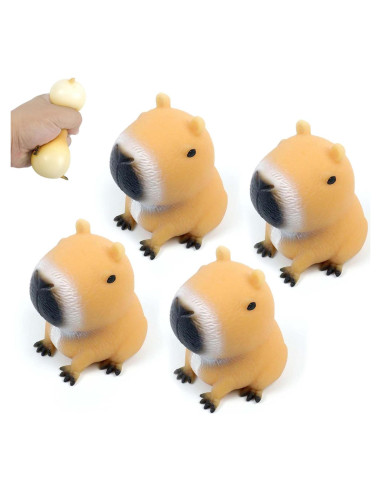 4 Pelotas Antiestrés Squeeze Capybara Gytera 6.4x5.1 cm