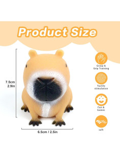 4 Pelotas Antiestrés Squeeze Capybara Gytera 6.4x5.1 cm 2