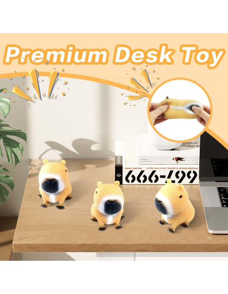 4 Pelotas Antiestrés Squeeze Capybara Gytera 6.4x5.1 cm