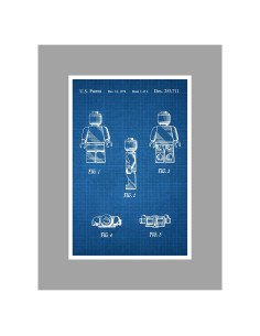 Póster Mate Lego Man 24x16 cm - Arte de Patentes