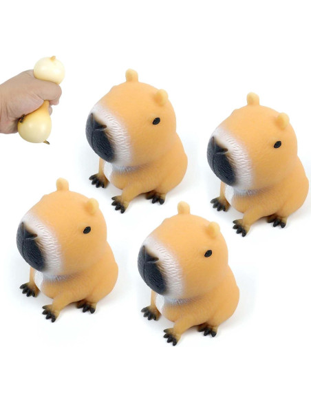 4 Pelotas Antiestrés Squeeze Capybara Gytera 6.4x5.1 cm