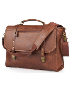 Bolsa Mensajera 15.6" Manificent Cuero Sintético Marrón