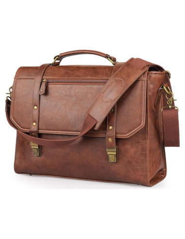 Bolsa Mensajera 15.6" Manificent Cuero Sintético Marrón