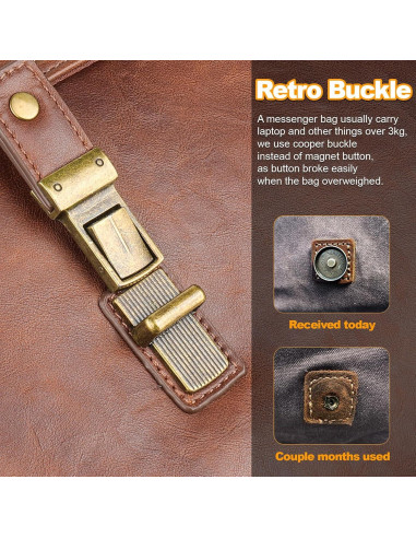 Bolsa Mensajera 15.6" Manificent Cuero Sintético Marrón