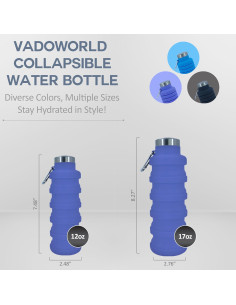 Botella de Agua Plegable VadoWorld 0.5L Silicona Ecológica 2