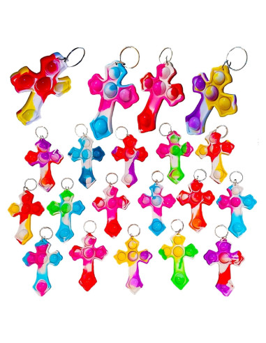 20 Llaveros Antiestrés Pop Burbuja Coloridos Colorbopop