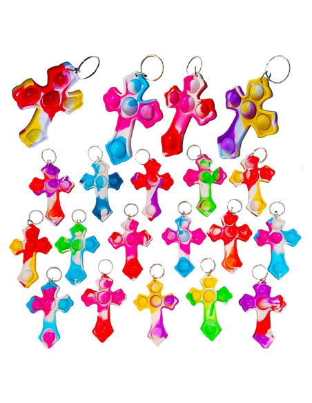 20 Llaveros Antiestrés Pop Burbuja Coloridos Colorbopop