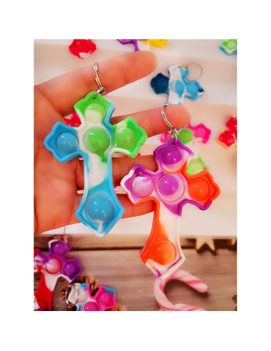 20 Llaveros Antiestrés Pop Burbuja Coloridos Colorbopop