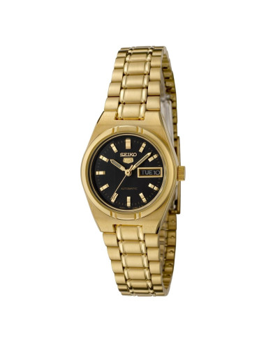 Reloj automático Seiko SYM602 mujer acero dorado esfera negra