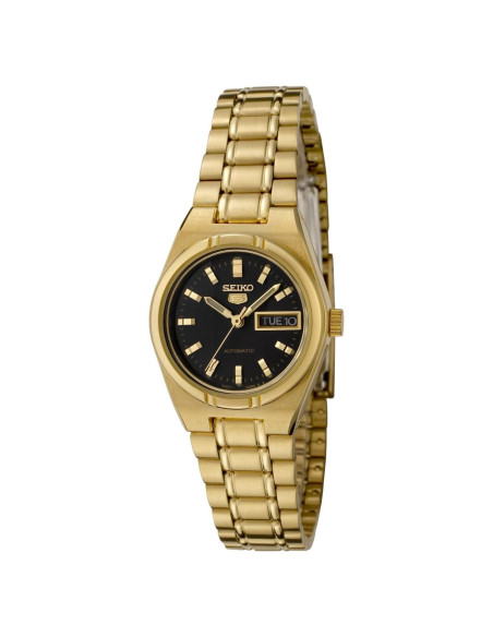 Reloj automático Seiko SYM602 mujer acero dorado esfera negra