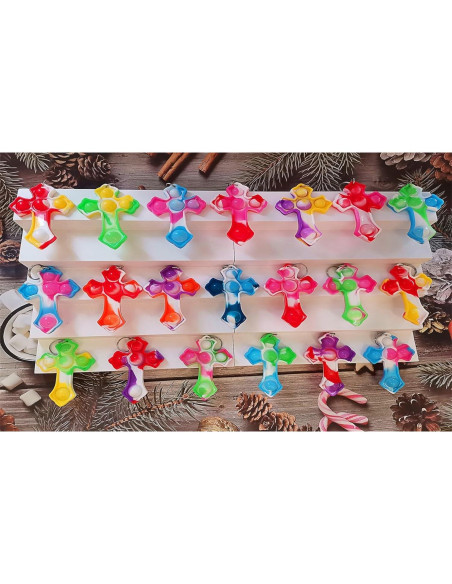 20 Llaveros Antiestrés Pop Burbuja Coloridos Colorbopop