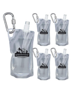 Set de 5 Botellas de Agua Colapsables Weesdsio 1L para Senderismo