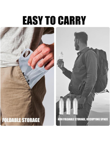 Set de 5 Botellas de Agua Colapsables Weesdsio 1L para Senderismo