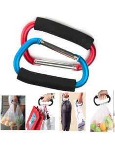 Gancho Carabiner YOTOM Grande D 13.7 cm Aluminio 2 Piezas 2