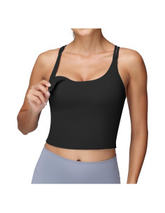 Camiseta de Lactancia Foucome con Sujetador Incorporado - Negro