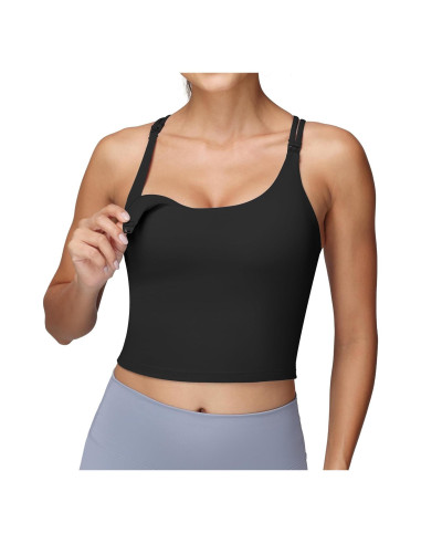 Camiseta de Lactancia Foucome con Sujetador Incorporado - Negro