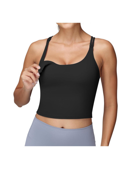 Camiseta de Lactancia Foucome con Sujetador Incorporado - Negro