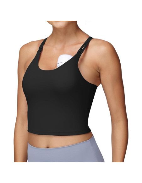 Camiseta de Lactancia Foucome con Sujetador Incorporado - Negro