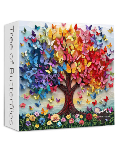 Rompecabezas PICKFORU 1000 Piezas Mariposas Árbol de la Vida