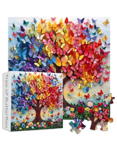 Rompecabezas PICKFORU 1000 Piezas Mariposas Árbol de la Vida 2
