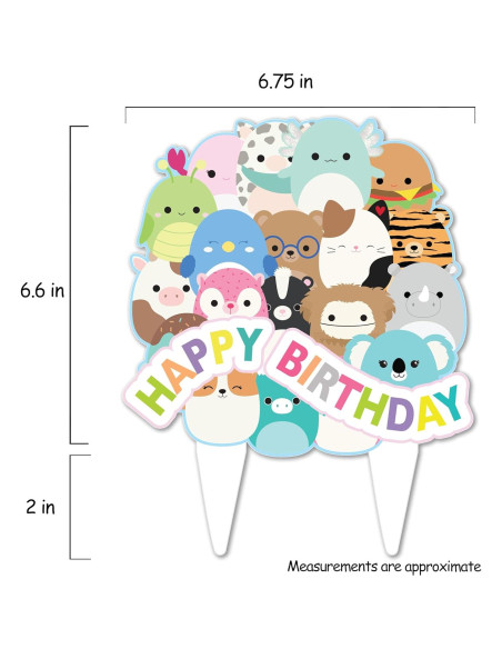 Adorno de Pastel Squishmellow Ecológico 17.78x24.13cm