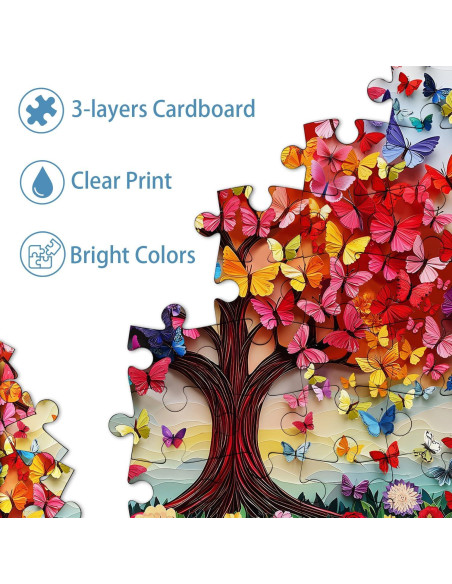 Rompecabezas PICKFORU 1000 Piezas Mariposas Árbol de la Vida