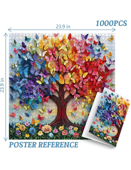Rompecabezas PICKFORU 1000 Piezas Mariposas Árbol de la Vida