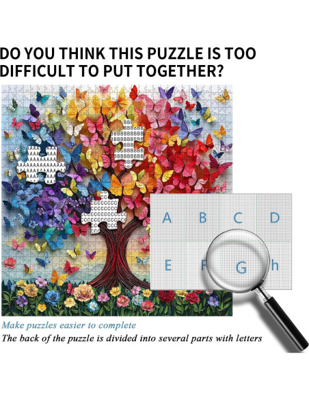 Rompecabezas PICKFORU 1000 Piezas Mariposas Árbol de la Vida