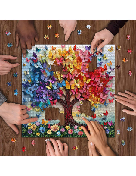 Rompecabezas PICKFORU 1000 Piezas Mariposas Árbol de la Vida