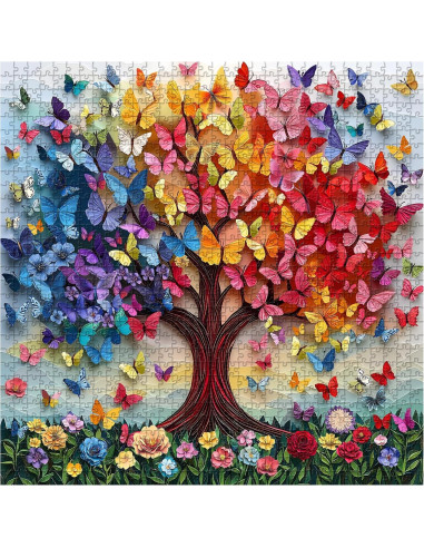 Rompecabezas PICKFORU 1000 Piezas Mariposas Árbol de la Vida