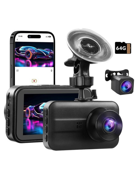 Cámara Dash 4K Delantera y Trasera Wkreuoar con G-Sensor