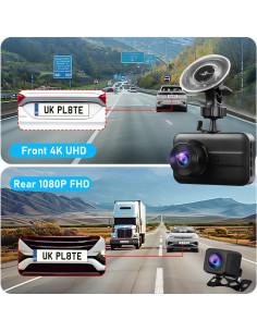 Cámara Dash 4K Delantera y Trasera Wkreuoar con G-Sensor 2