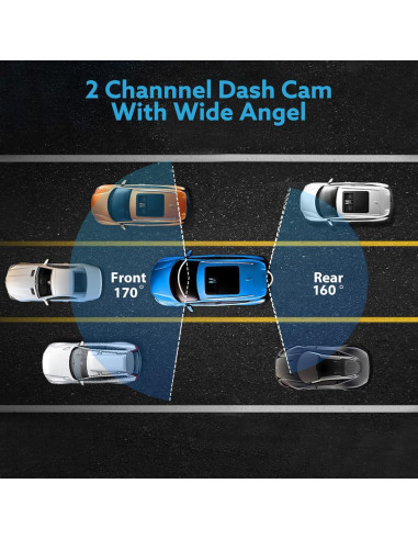 Cámara Dash 4K Delantera y Trasera Wkreuoar con G-Sensor
