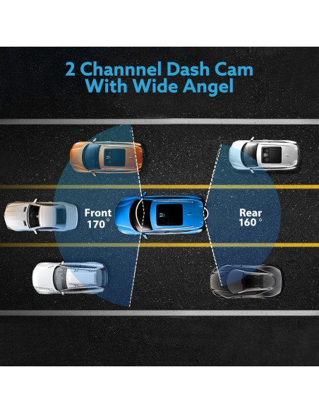 Cámara Dash 4K Delantera y Trasera Wkreuoar con G-Sensor