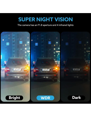 Cámara Dash 4K Delantera y Trasera Wkreuoar con G-Sensor