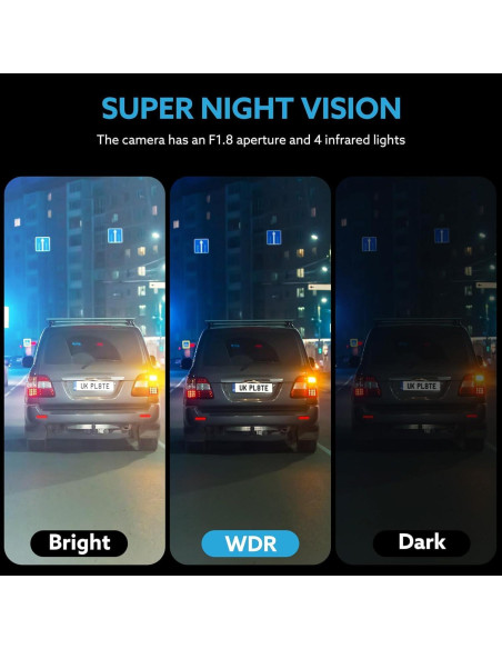 Cámara Dash 4K Delantera y Trasera Wkreuoar con G-Sensor