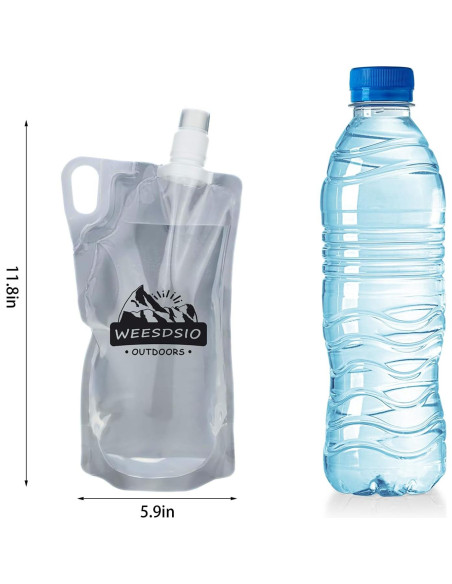 Set de 5 Botellas de Agua Colapsables Weesdsio 1L para Senderismo