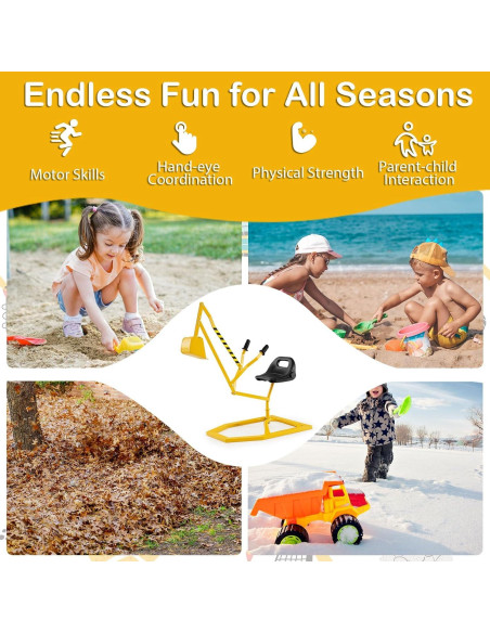 Excavadora de Arena Costzon con Asiento Rotatable 360 para Niños